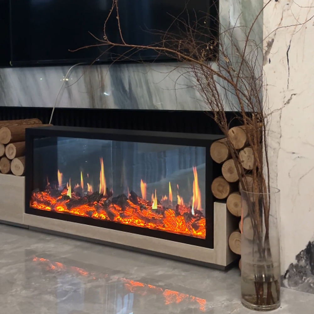 120CM 4K Digital Flame Projector — Immersive LED Fire Effect, Real Crackle Audio, Multi-Scene Modes, Remote & Voice Control, No Smoke